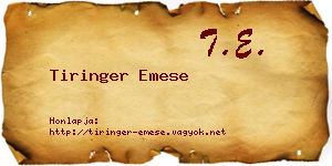 Tiringer Emese névjegykártya
